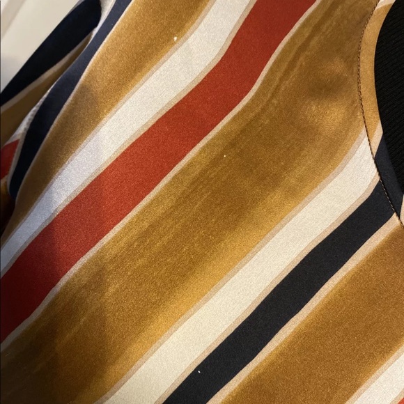 NWT Max Mara Abelia Womens Silk Striped Brown Top - Picture 8 of 12